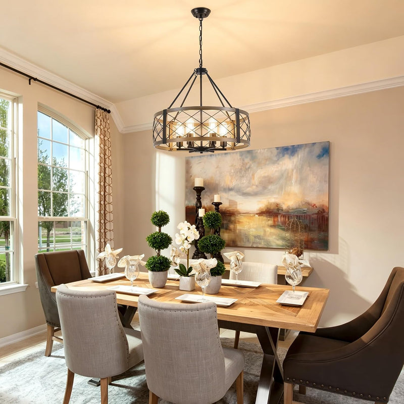 6 Lights Industrial Rustic Chandelier Ceiling Living Room
