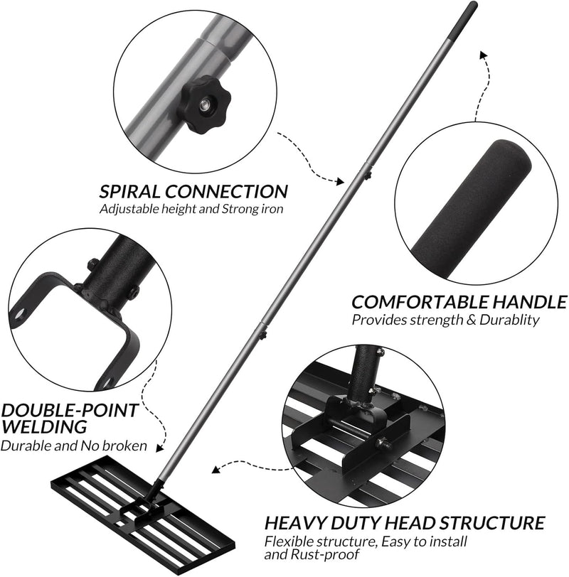 Lawn Leveling Rake 213CM 76x25CM Level Tool