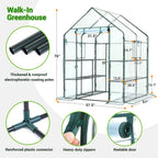 Walk-In Greenhouse 3 Tiers 12 Shelves