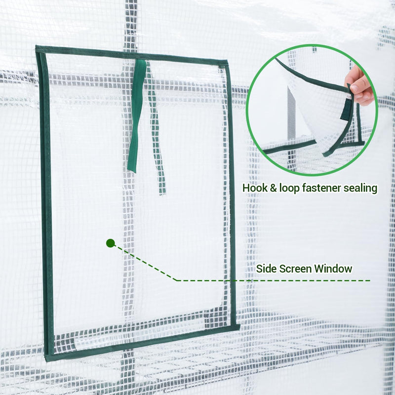 Walk-In Greenhouse 3 Tiers 12 Shelves