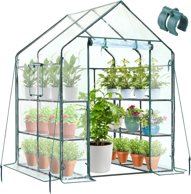 Walk-In Greenhouse 3 Tiers 12 Shelves
