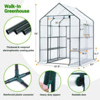 Walk-In Greenhouse 3 Tiers 12 Shelves
