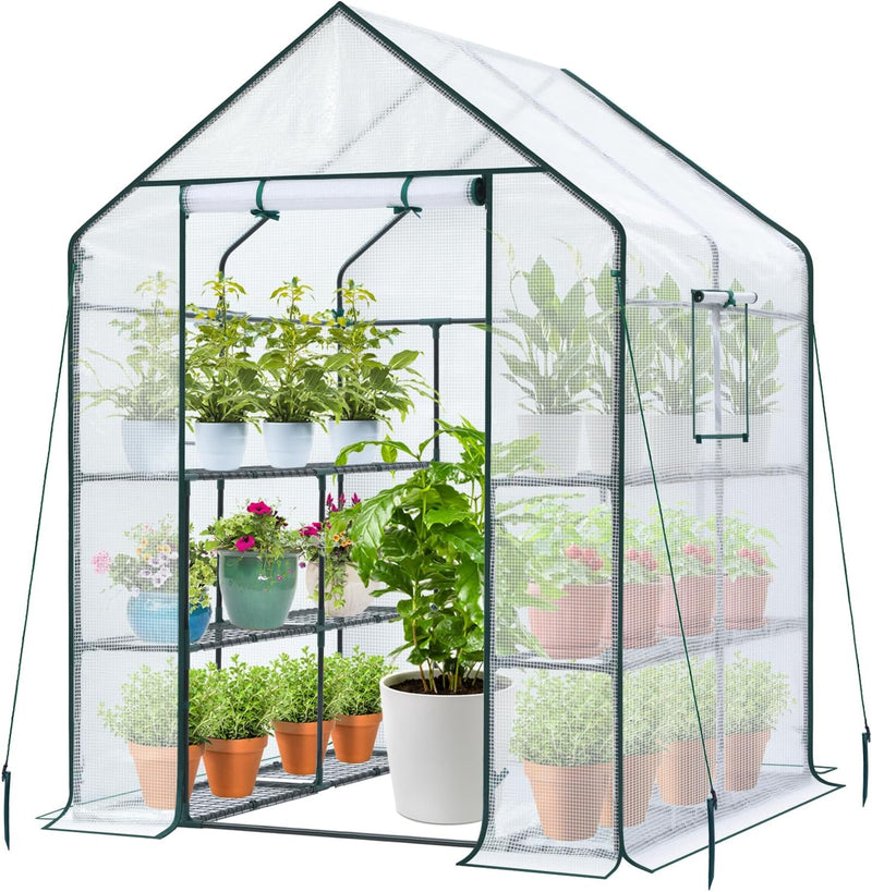 Walk-In Greenhouse 3 Tiers 12 Shelves