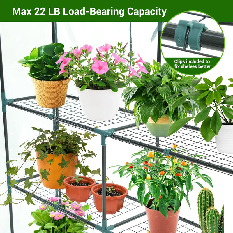 Walk-In Greenhouse 3 Tiers 12 Shelves