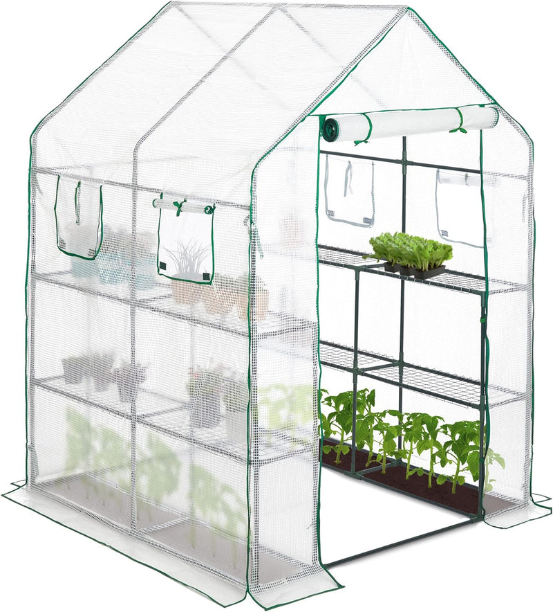 Walk-In Greenhouse 4 Window Bench Stool Display Racks