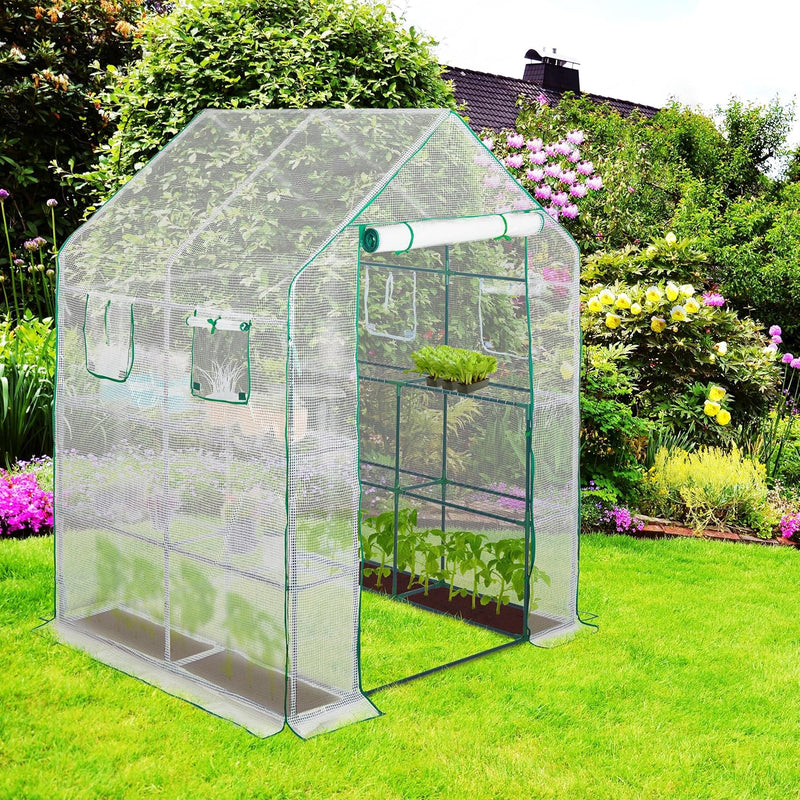 Walk-In Greenhouse 4 Window Bench Stool Display Racks