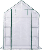 Walk in Greenhouse with 10 Shelves Reinforced Pe
