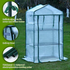 Walk in Greenhouse with 10 Shelves Reinforced Pe