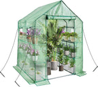 Walk in Greenhouse with Shelves Plastic Growhouse Frame