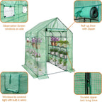Walk in Greenhouse with Shelves Plastic Growhouse Frame