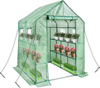 Walk in Greenhouse with Shelves Plastic Growhouse Frame