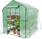 Walk in Greenhouse with Shelves Roll Up Zip