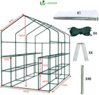 Walk in Greenhouse with Shelves Roll Up Zip