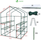 Walk in Greenhouse with Shelves Roll Up Zip
