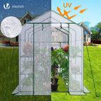 Walk in Greenhouse with Shelves Roll Up Zip