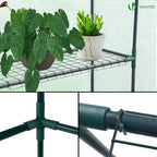 Walk in Greenhouse with Shelves Roll Up Zip