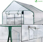 Walk in Greenhouse with Shelves Roll Up Zip