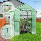 Walk in Greenhouse with Shelves Roll Up Zip