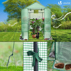 Walk in Greenhouse with Shelves Roll Up Zip
