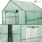 Walk in Greenhouse with Shelves Roll Up Zip