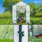 Walk in Greenhouse with Shelves Roll Up Zip