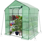 Walk in Greenhouse with Shelves Roll Up Zip