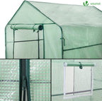 Walk in Greenhouse with Shelves Roll Up Zip