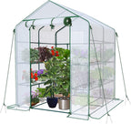Walk in Greenhouse with Shelves Roll Up Zip