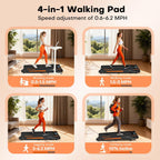 Walking Pad Treadmill with Speaker 4-In-1 Under Desk