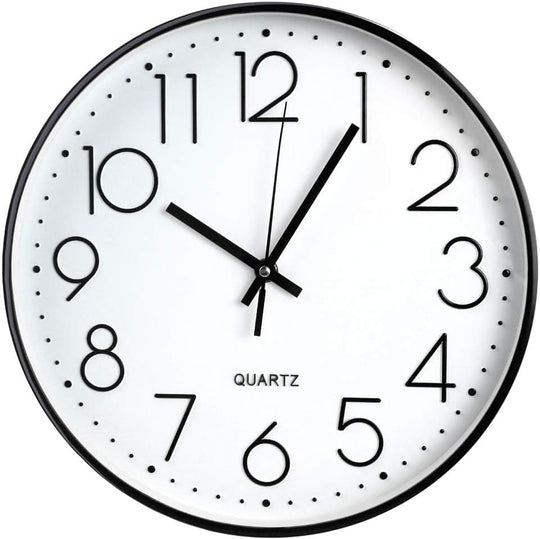 Wall Clock 12 Inch Non-Ticking Silent Quartz Decorative