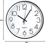 Wall Clock 12 Inch Non-Ticking Silent Quartz Decorative