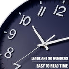 Wall Clock 12 Inch Silent Non Ticking