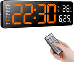 Wall Clock 13" Large Display LED with Remote