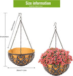 Wall Hanging Planter Basket with Fabric Liner Antique (2 Pack)