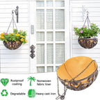 Wall Hanging Planter Basket with Fabric Liner Antique (2 Pack)