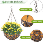 Wall Hanging Planter Basket with Fabric Liner Antique (2 Pack)