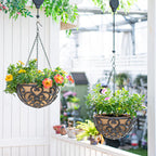 Wall Hanging Planter Basket with Fabric Liner Antique (2 Pack)