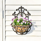 Wall Hanging Planter Basket with Fabric Liner Antique (2 Pack)