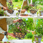 Wall Hanging Planter Basket with Fabric Liner Antique (2 Pack)