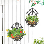 Wall Hanging Planter Basket with Fabric Liner Antique (2 Pack)