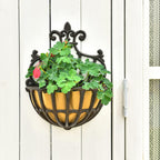 Wall Hanging Planter Basket with Fabric Liner Antique (2 Pack)