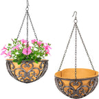 Wall Hanging Planter Basket with Fabric Liner Antique (2 Pack)