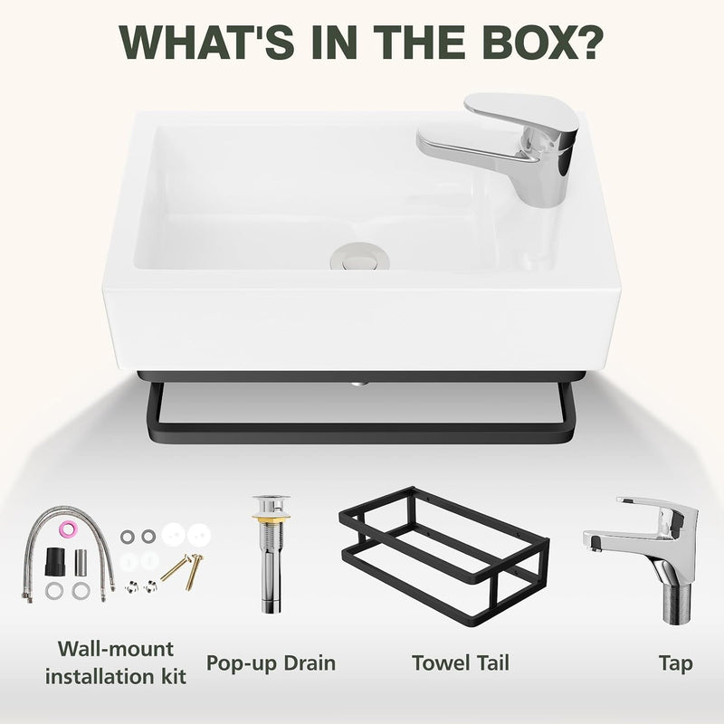 Wall Hung Bathroom Basin Ceramic Wash Modern