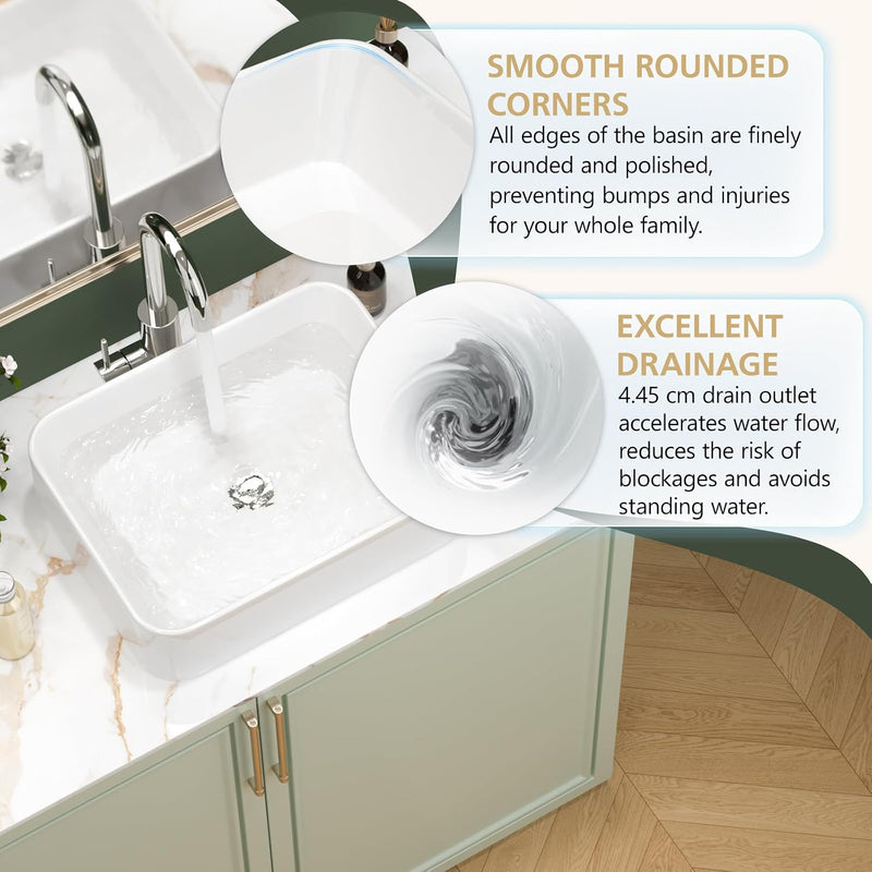 Wall Hung Bathroom Basin Ceramic Wash Modern