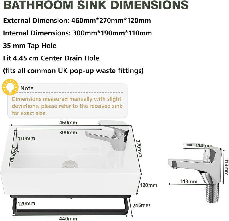 Wall Hung Bathroom Basin Ceramic Wash Modern