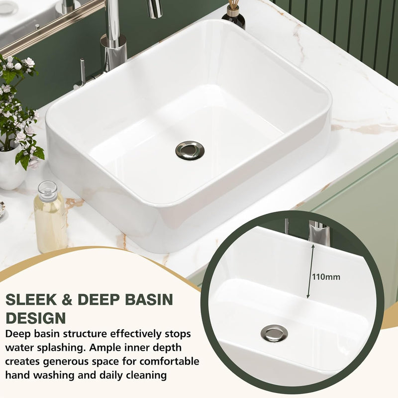 Wall Hung Bathroom Basin Ceramic Wash Modern