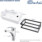 Wall Hung Bathroom Vessel Sink High-Fired Ceramic Basin