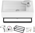 Wall Hung Bathroom Vessel Sink High-Fired Ceramic Basin