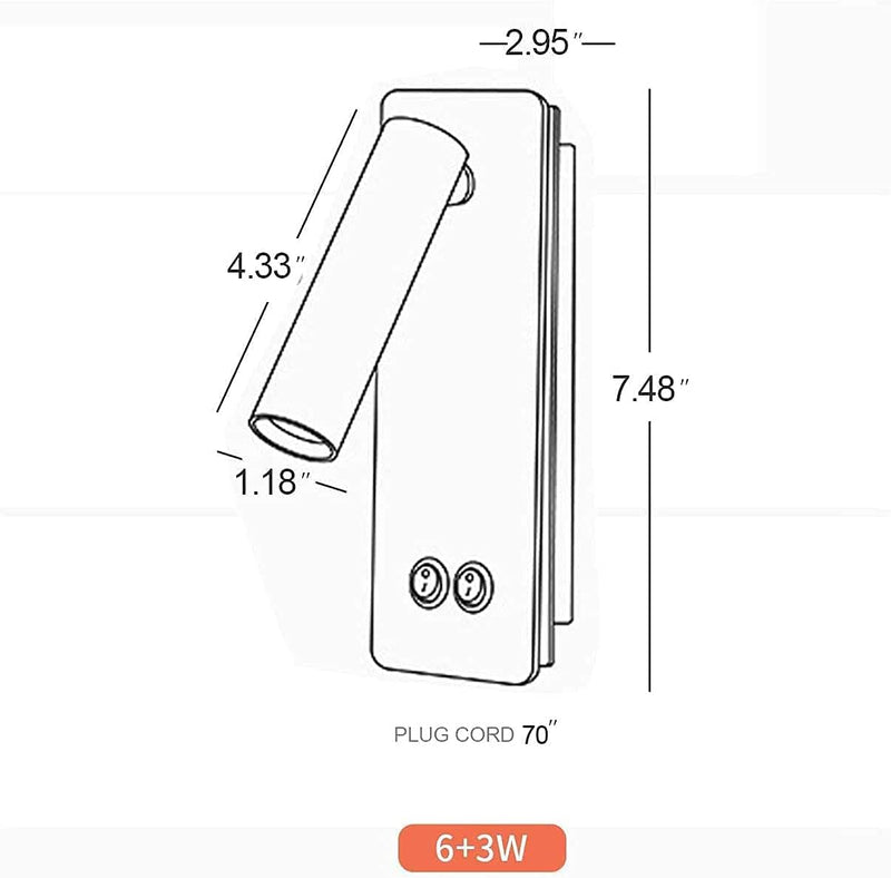 LED Wall Lamp and Reading Light Two-In-One