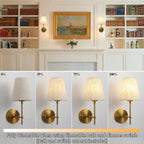 Wall Lights Antique Brass with Glass Shade (2 Pack)